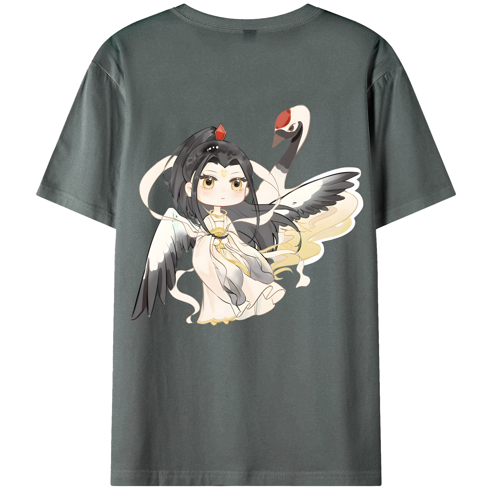 （画像用） Ne Zha 2 ナタ 魔童の大暴れ 綿100％半袖Tシャツ（背面プリント）